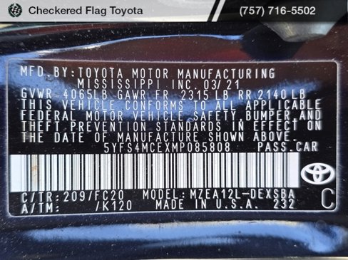 Used 2021 Toyota Corolla SE w/ Carpet Mat Package (TMS) image 22