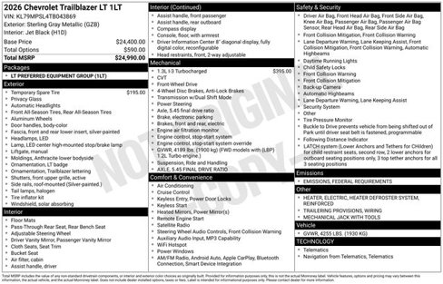 New 2026 Chevrolet TrailBlazer LT image 4