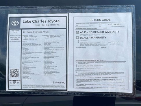 Used 2019 Jeep Cherokee Latitude Plus image 20