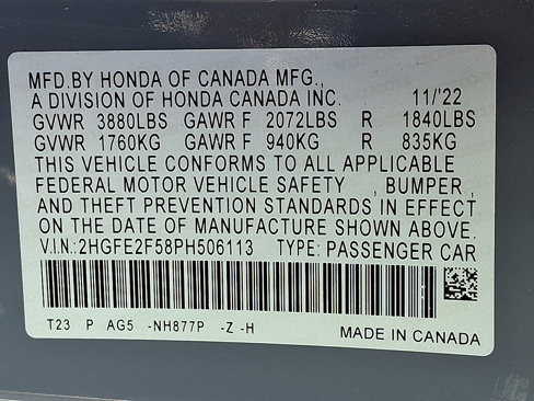 Certified 2023 Honda Civic Sport image 27