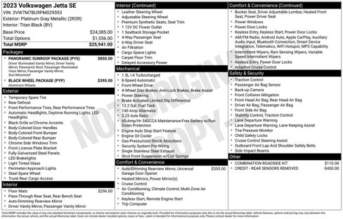 Used 2023 Volkswagen Jetta SE w/ Panoramic Sunroof Package image 7