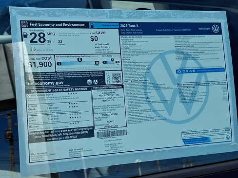 New 2025 Volkswagen Taos S image 11