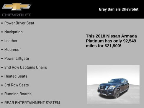 Used 2018 Nissan Armada Platinum w/ Captain Seat Package image 11
