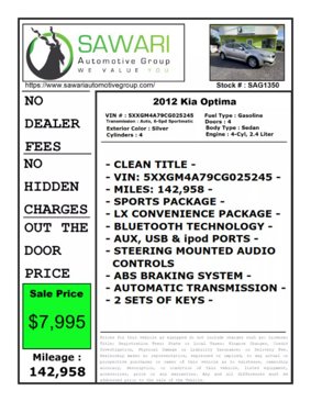 Used 2012 Kia Optima LX w/ Convenience Pkg image 26