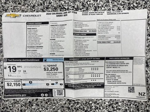 Used 2020 Chevrolet Colorado W/T w/ WT Convenience Package image 21