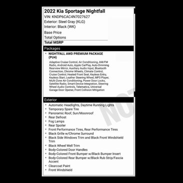 Used 2022 Kia Sportage Nightfall Edition w/ Nighfall AWD Premium Package image 42