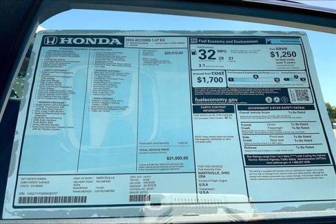New 2024 Honda Accord EX image 14