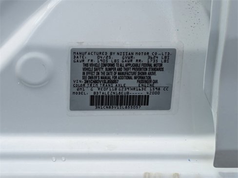 New 2025 Nissan Versa S w/ Trunk Package image 34