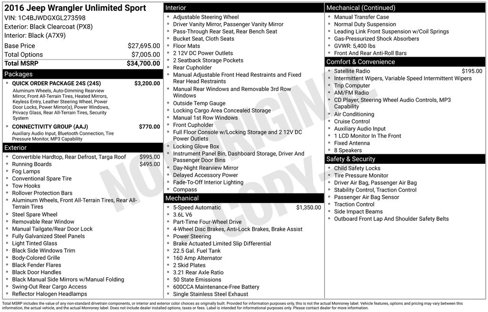 Used 2016 Jeep Wrangler Unlimited Sport w/ Quick Order Package 24S image 7