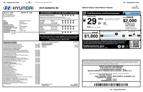Used 2015 Hyundai Sonata SE image 13