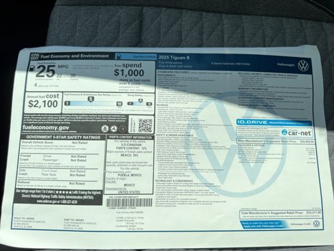 New 2025 Volkswagen Tiguan S image 33