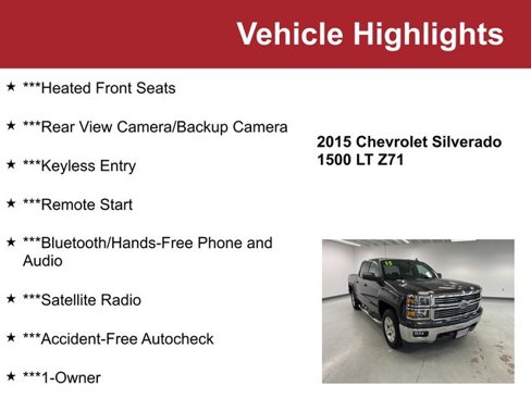 Used 2015 Chevrolet Silverado 1500 LT w/ All Star Edition image 2