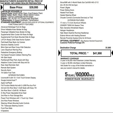 New 2025 Chrysler Voyager LX image 2
