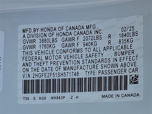 Certified 2025 Honda Civic Sport image 25