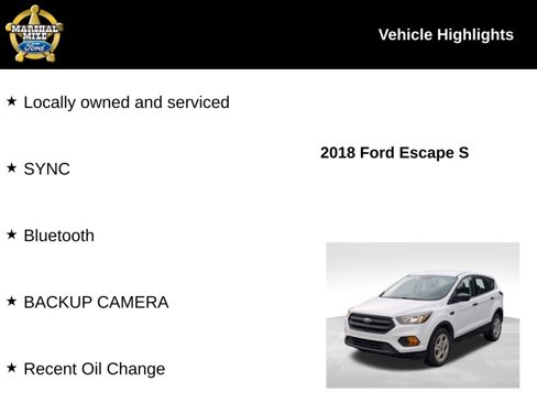 Used 2018 Ford Escape S image 2
