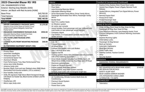 Used 2023 Chevrolet Blazer RS w/ Driver Confidence II Package image 2