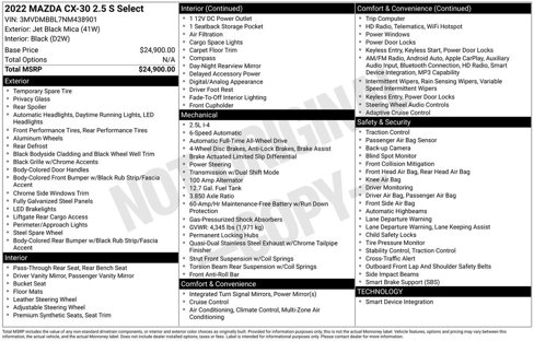 Certified 2022 MAZDA CX-30 AWD 2.5 S w/ Select Package image 4