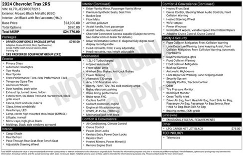 Used 2024 Chevrolet Trax RS w/ Driver Confidence Package image 30