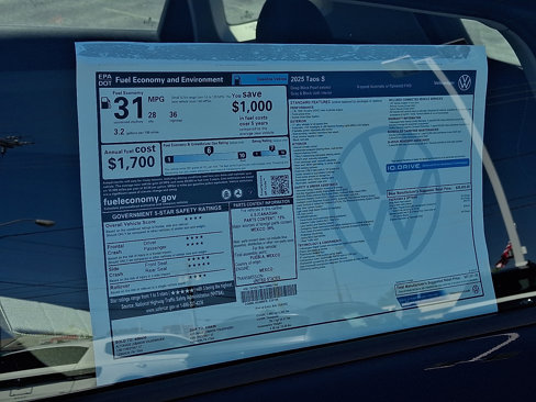 New 2025 Volkswagen Taos S image 12