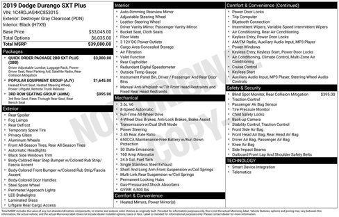 Certified 2019 Dodge Durango SXT image 50