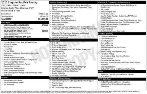 Used 2020 Chrysler Pacifica Touring w/ S Appearance Package image 10