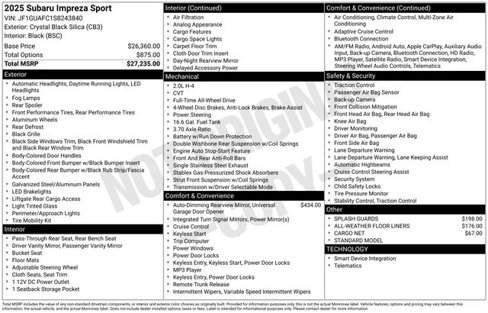 Certified 2025 Subaru Impreza 2.0i Sport image 27