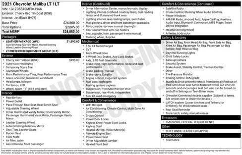 Used 2021 Chevrolet Malibu LT w/ Leather Package image 30
