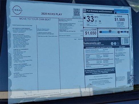 New 2025 Nissan Kicks Play S w/ Interior Electronics Package image 11