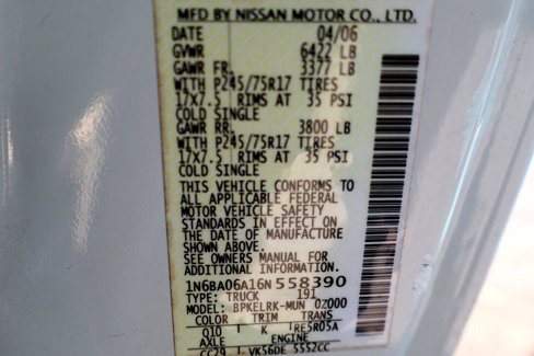 Used 2006 Nissan Titan XE w/ (W02) Preferred Pkg image 15