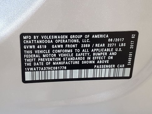 Used 2017 Volkswagen Passat 1.8T S image 37