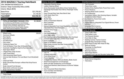Used 2016 MAZDA MAZDA3 i Touring w/ Popular Equipment Package image 38