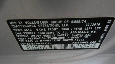 Used 2016 Volkswagen Passat 1.8T S w/ Lighting Package (P06) image 37