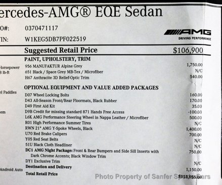 Used 2023 Mercedes-Benz EQE AMG 4MATIC Sedan w/ AMG Night Package image 52