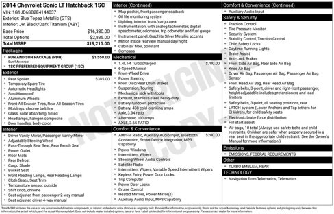 Used 2014 Chevrolet Sonic LT w/ Fun and Sun Package image 11
