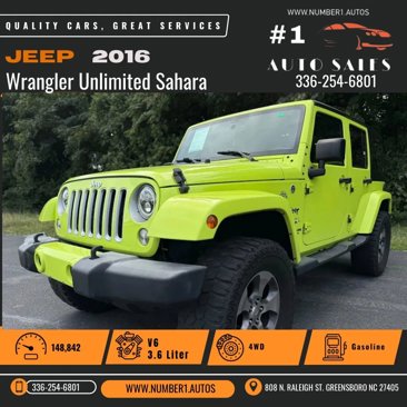 Used 2016 Jeep Wrangler Unlimited Sahara w/ Connectivity Group image 1