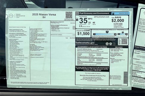 New 2025 Nissan Versa SV w/ Trunk Package image 15