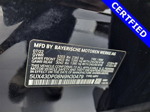 Certified 2022 BMW X3 sDrive30i w/ Convenience Package image 20