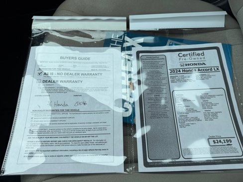 Certified 2024 Honda Accord LX image 37
