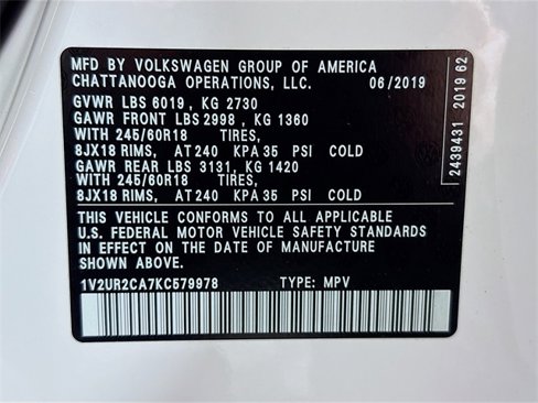 Used 2019 Volkswagen Atlas SE image 32