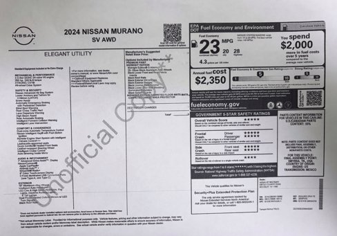 Used 2024 Nissan Murano SV image 50