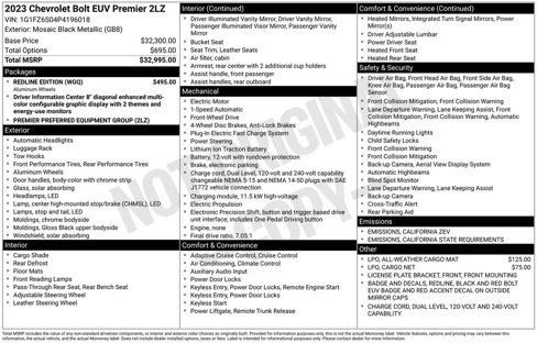 Used 2023 Chevrolet Bolt EUV Premier w/ Redline Edition image 4