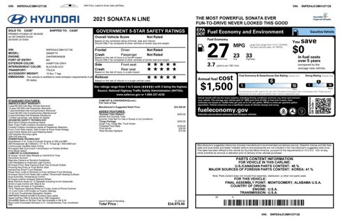 Used 2021 Hyundai Sonata N Line w/ Cargo Package image 3