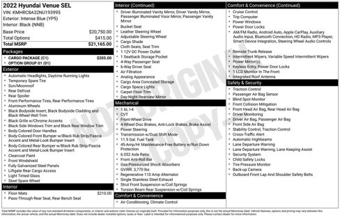 Used 2022 Hyundai Venue SEL w/ Cargo Package image 36