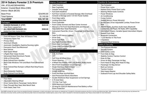Used 2014 Subaru Forester 2.5i Premium w/ Rugged Package #1 image 10