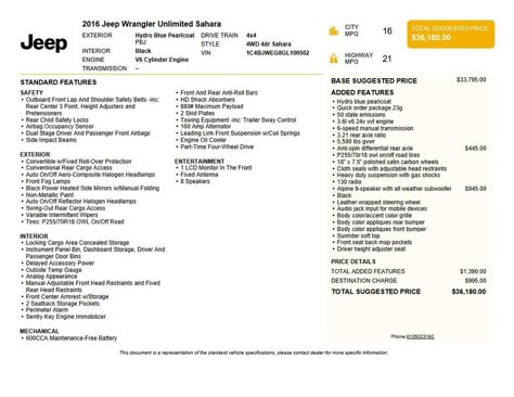 Used 2016 Jeep Wrangler Unlimited Sahara image 39