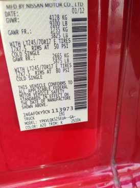 Used 2012 Nissan NV 2500 S w/ Side Curtain Airbag Pkg image 30