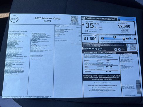 New 2025 Nissan Versa S w/ Trunk Package image 21