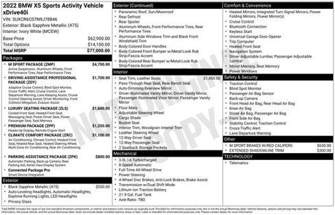 Used 2022 BMW X5 xDrive40i w/ M Sport Package image 35