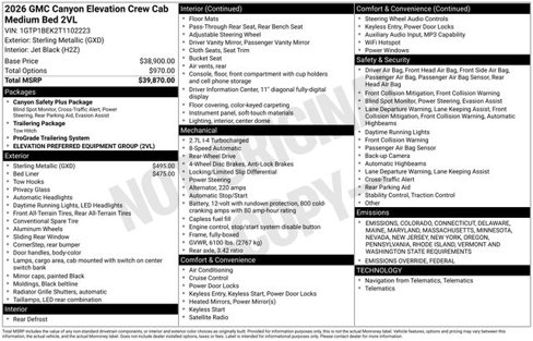 New 2026 GMC Canyon Elevation image 5