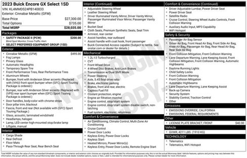 Certified 2023 Buick Encore GX Select w/ Safety Package II image 5